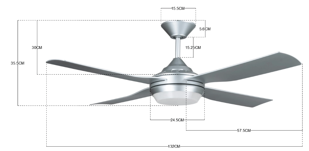 Gray ceiling fan Moonah Ø 132cm Beacon 9333509117131