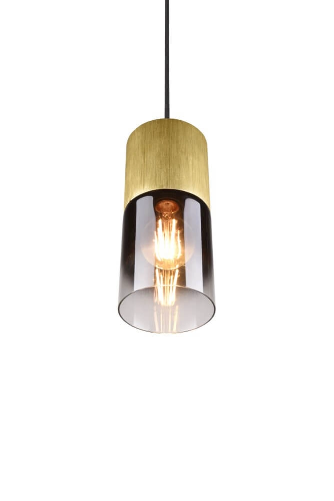 Hanging lamp Robin pendant wood with black Trio 4017807507478