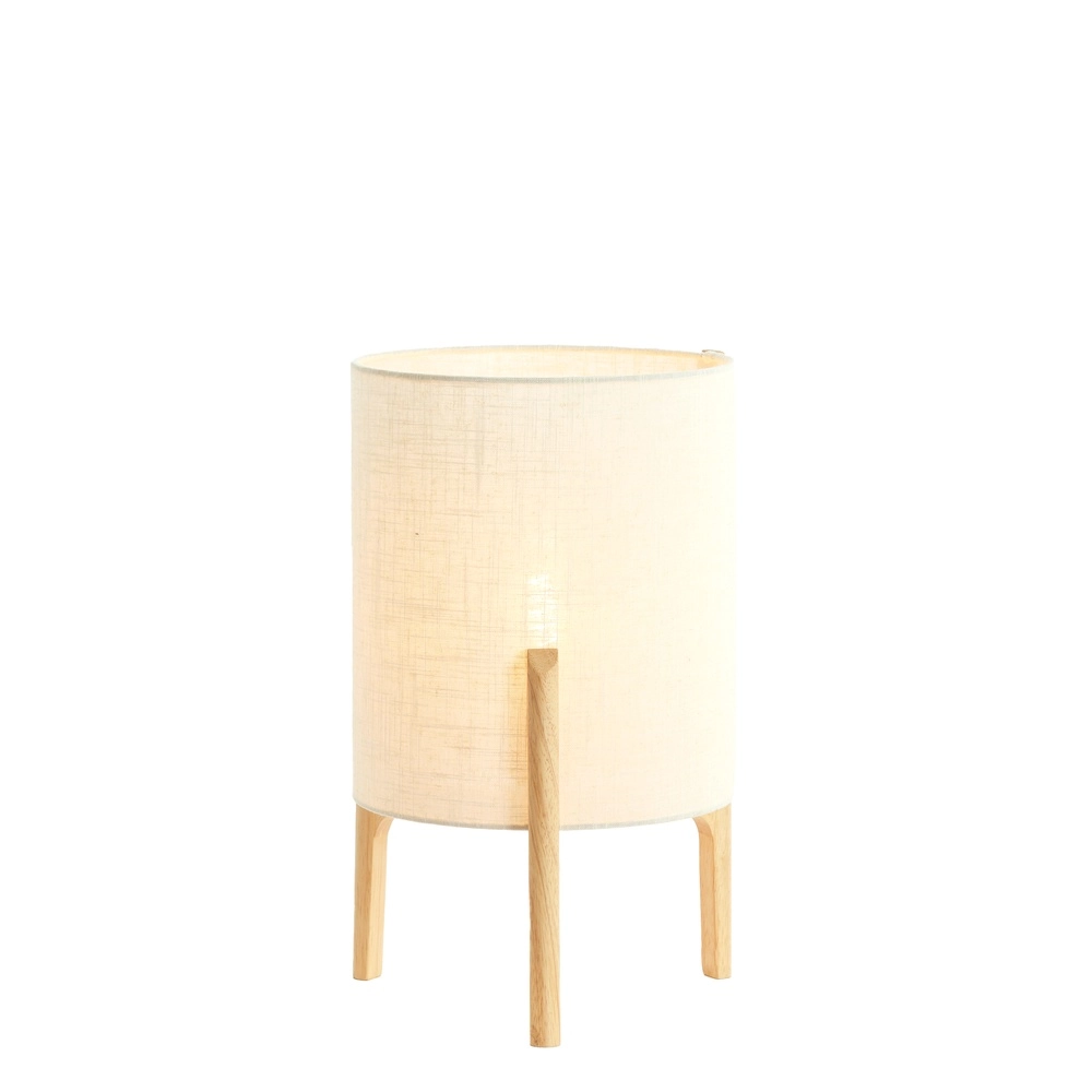 Table lamp Litto Ø 28cm - wood look with natural linen Light & Living 8717807792701