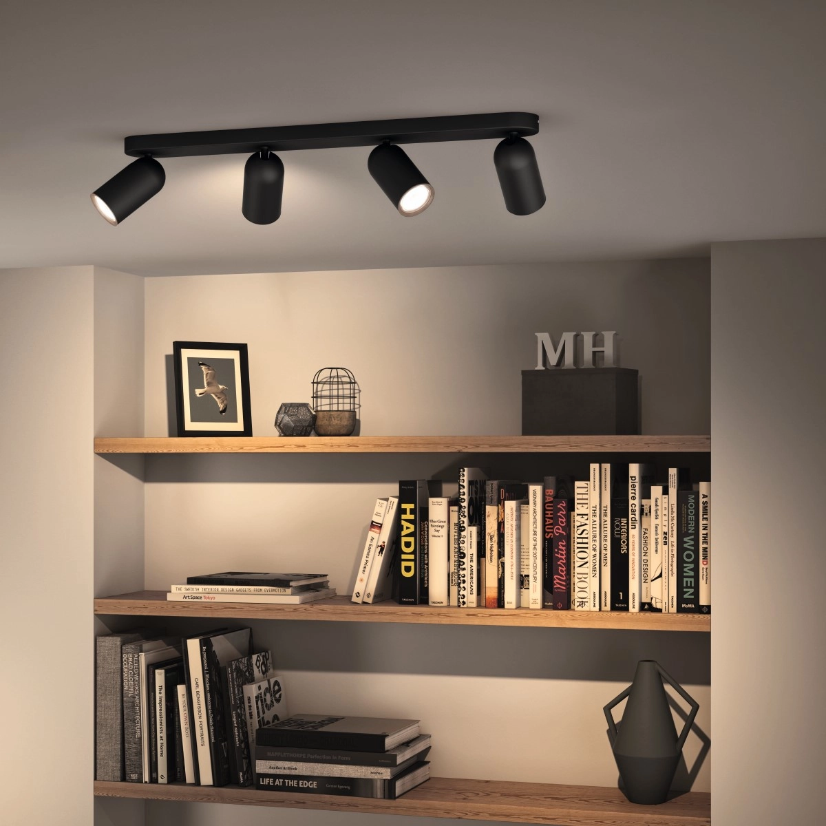 Spot lamp Pongee 4-light black Philips 8718696164877