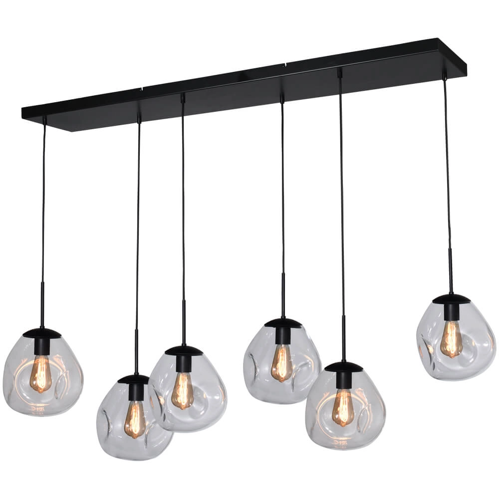 Hanging lamp Lava 6x clear glass Ø 24cm