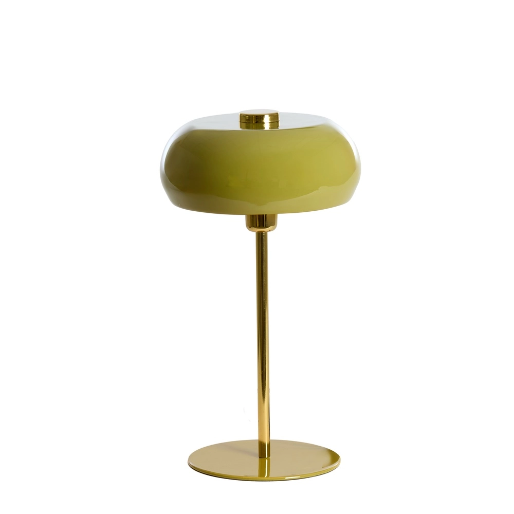 Table lamp Surin Ø 26cm - gloss olive green with gold Light & Living 8717807743499