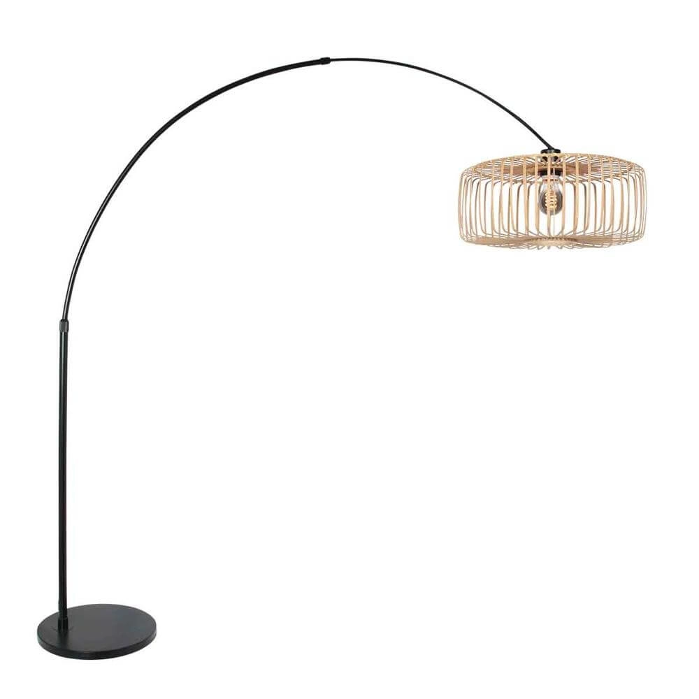 Black arc lamp Sparkled Light bamboo