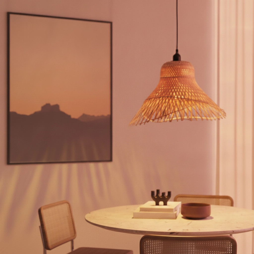 Rattan pendant lamp Aura Ø 45cm
