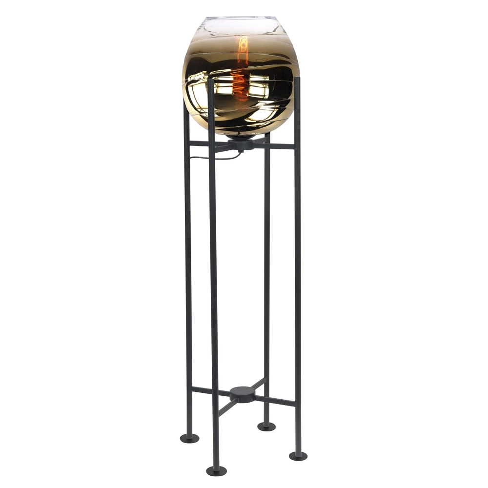 Floor lamp Fantasy black with brown glass 101cm