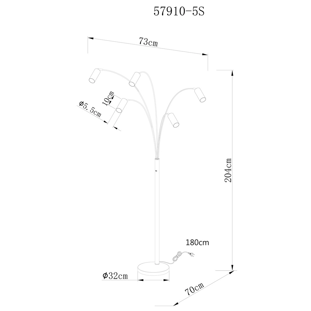 Floor lamp Robby Black Globo 9007371468782