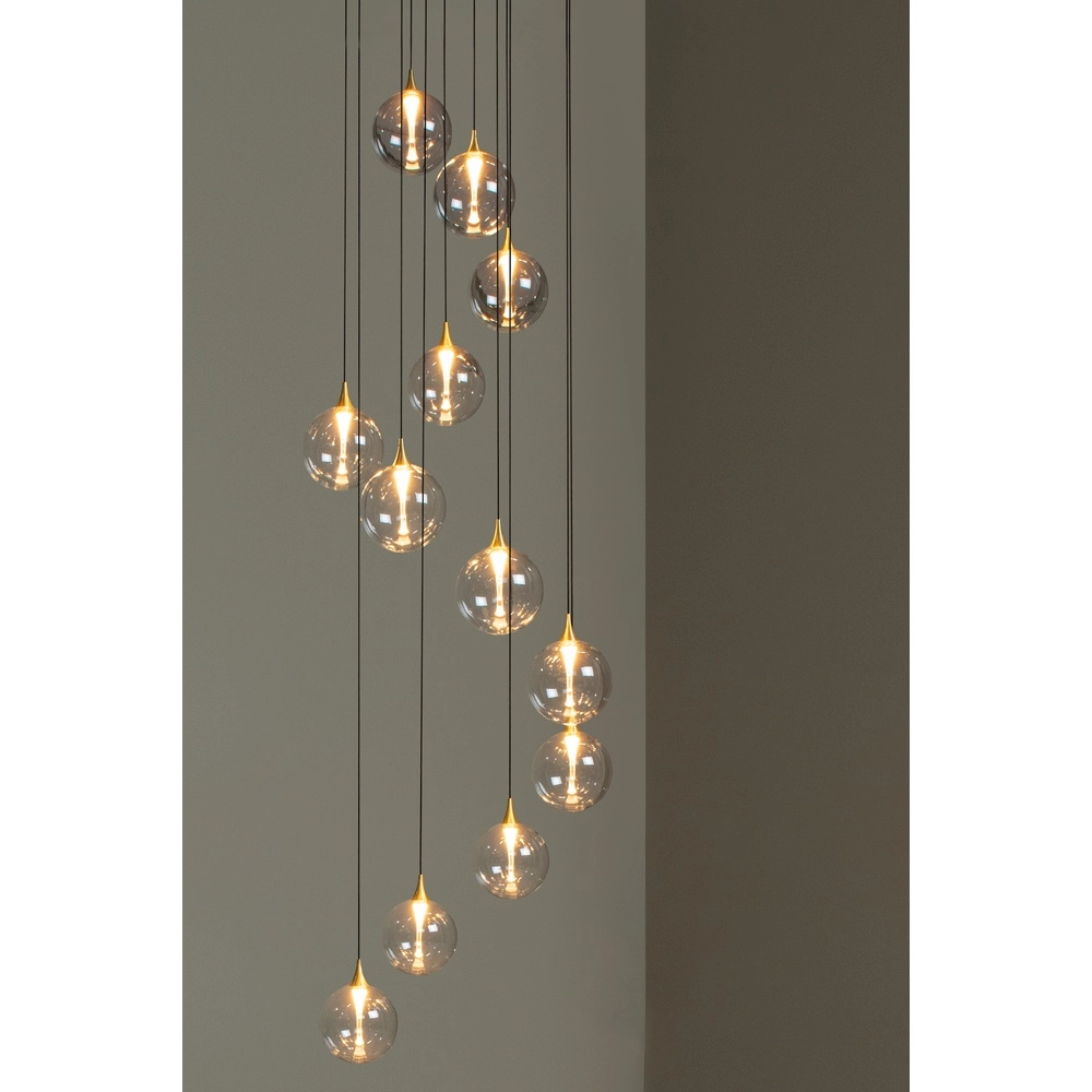 Design LED pendant light Gisela clear - 12x Ø 16cm Premium by Lucide 5411212134844