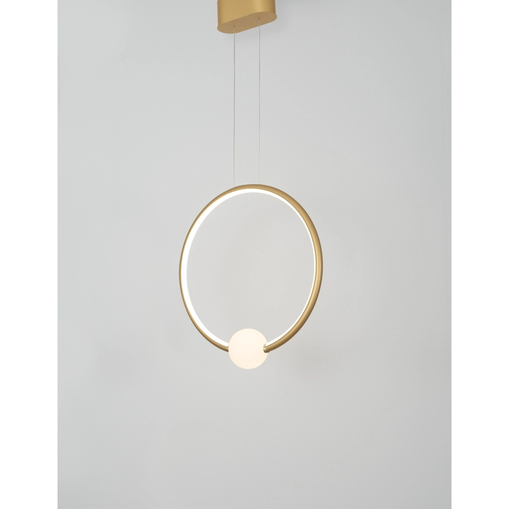 Pendant lamp Celia Gold with white round