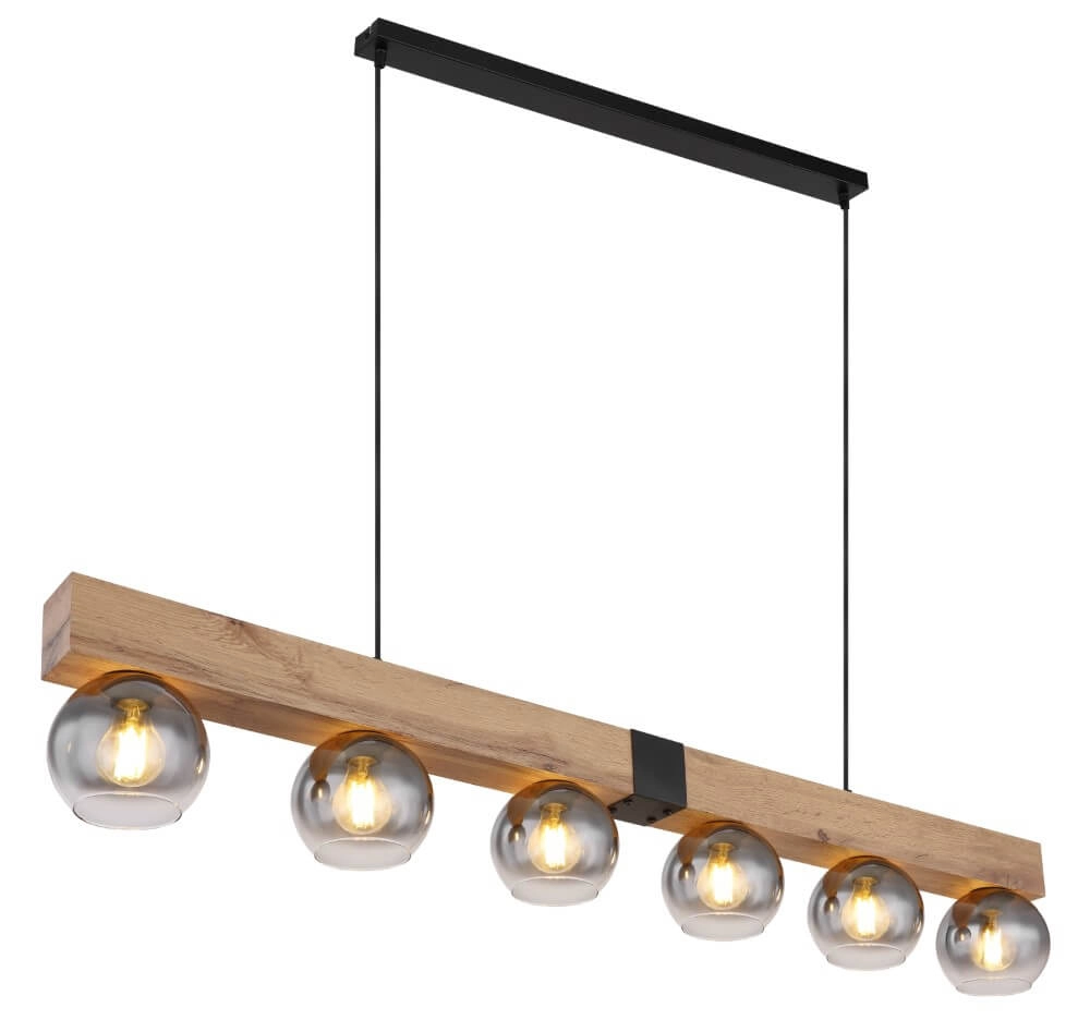 Pendant lamp Moitas 6-light straight