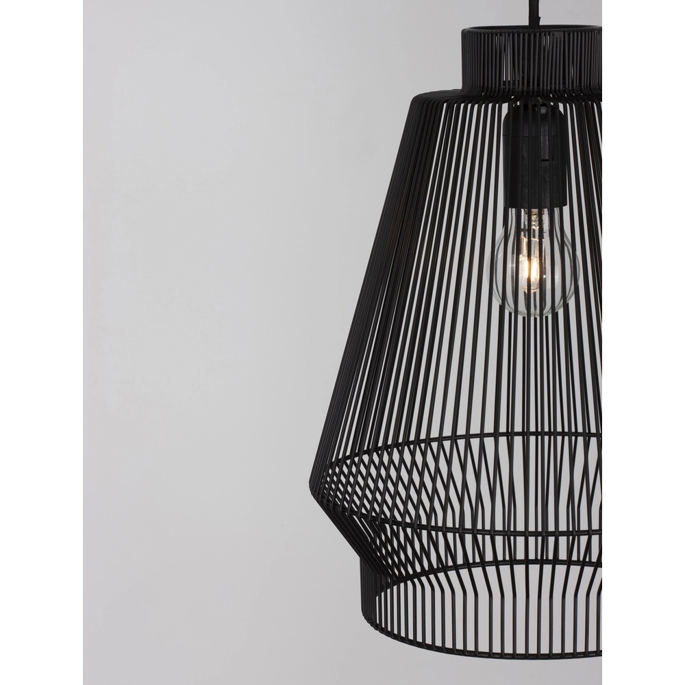 Bohemian pendant lamp Bredo Ø 27.5cm black Lyora 5212017438898