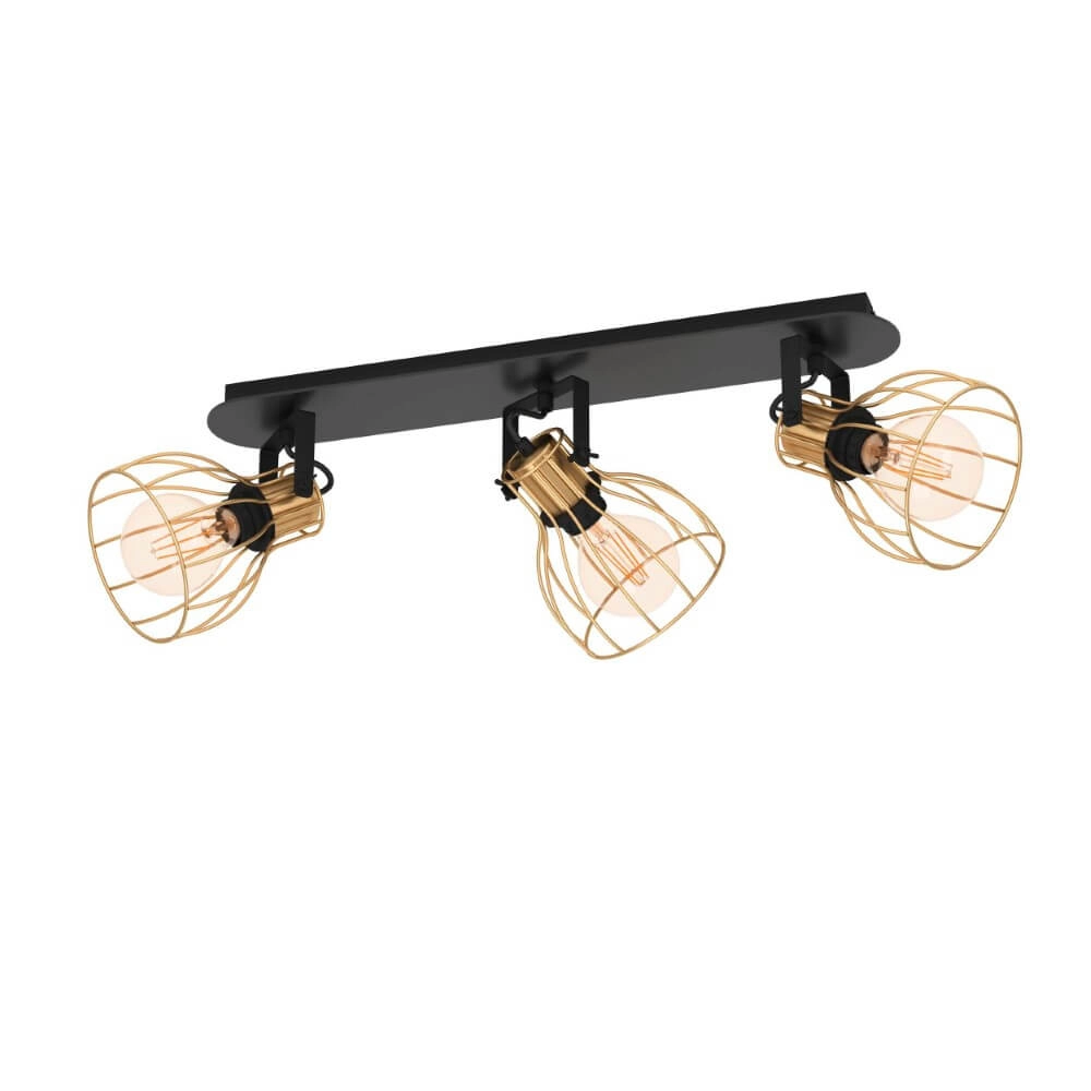 Gold ceiling lamp Sambatello 3x E27