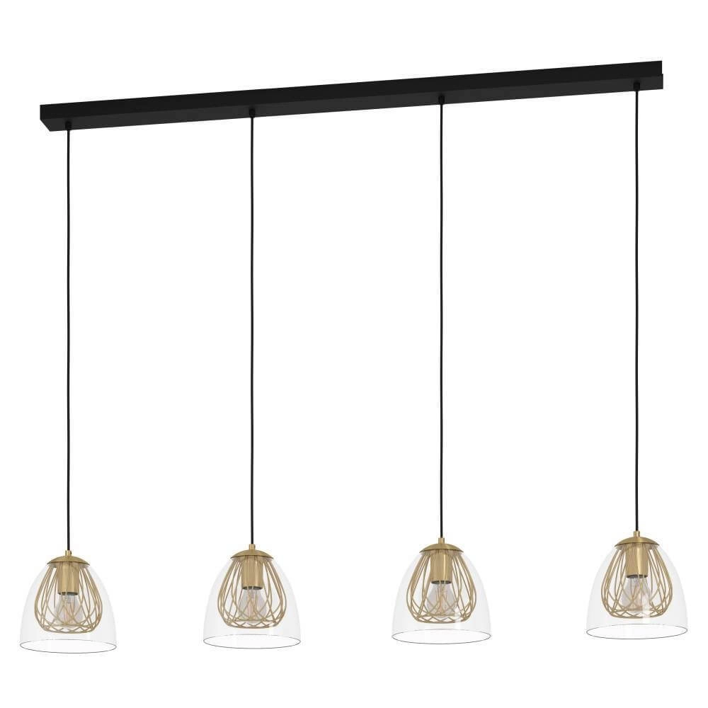 Dining room lamp gold with glass Jazminia
