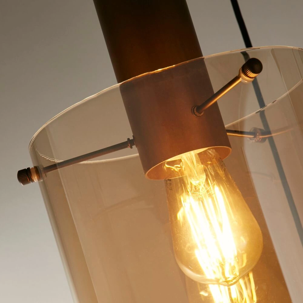 Brown pendant lamp Sweden 3-light Searchlight 5053423244334