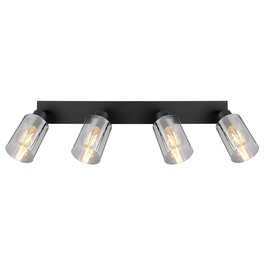 Ceiling lamp Hadera 4-light black with smoke glass Globo 9007371431229
