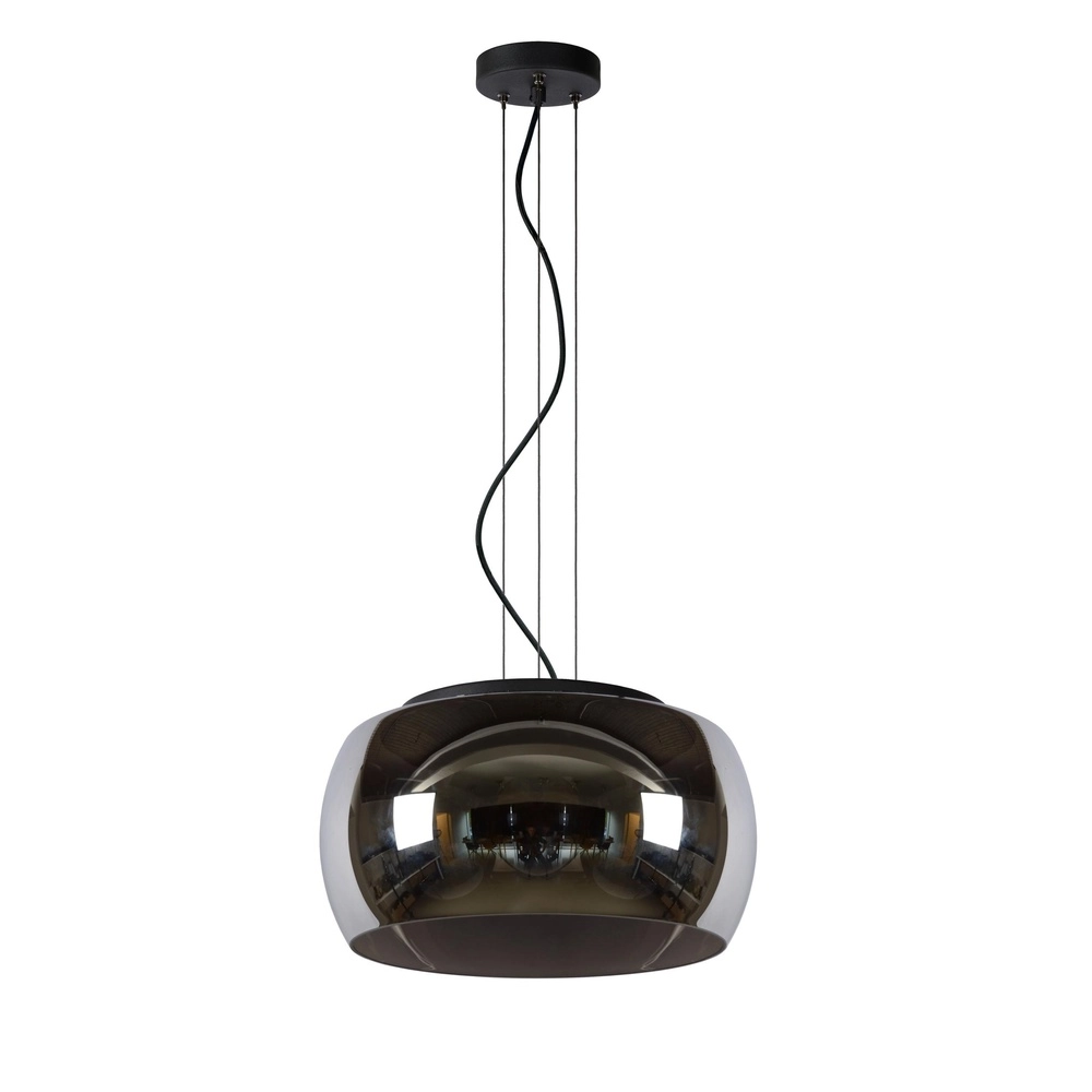 Design pendant lamp Olivia Ø 40cm black with smoke glass