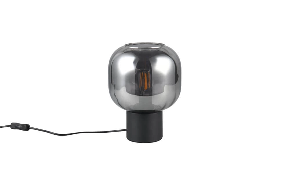 Trendy table lamp Diva black with smoke glass Trio 4017807614596