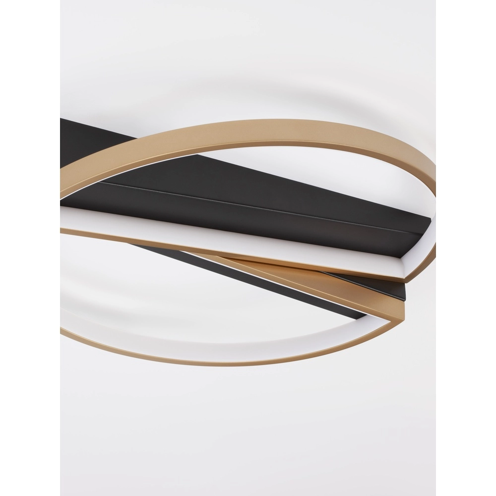 Design ceiling lamp Elize black with gold Ø 43,2cm Lyora 5212017433152