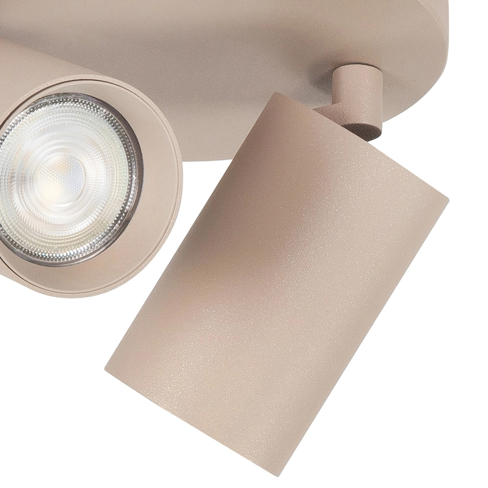 Surface-mounted spot Mila 2-light round sand brown Highlight 8718379050398