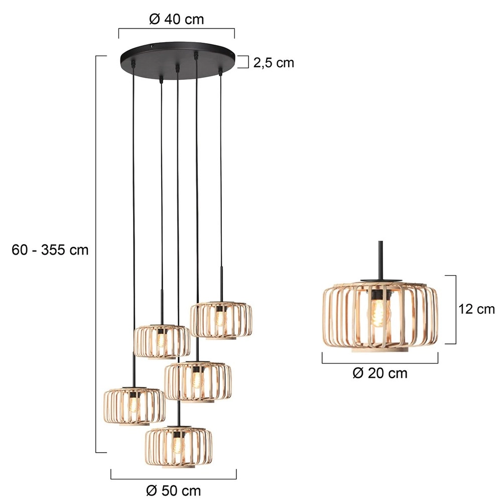 5-light pendant lamp HaloSwap round Ø 50cm Steinhauer 8712746183160
