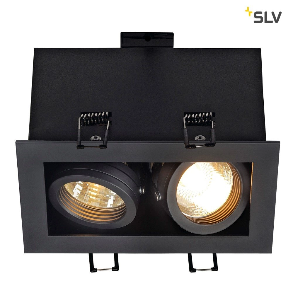 Recessed spotlight Kadux 2 GU10 9cm black SLV 4024163151481