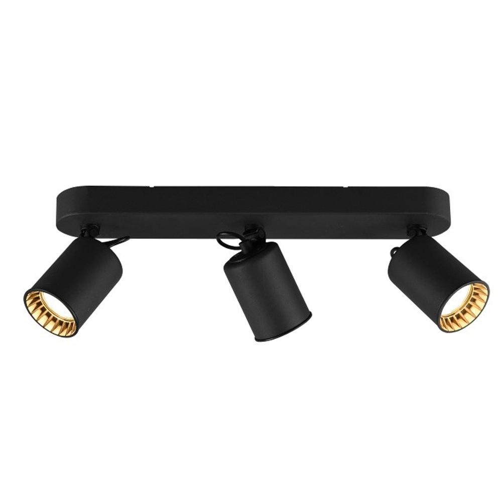 Black ceiling lamp Pago with 3 spotlights Trio 4017807408263