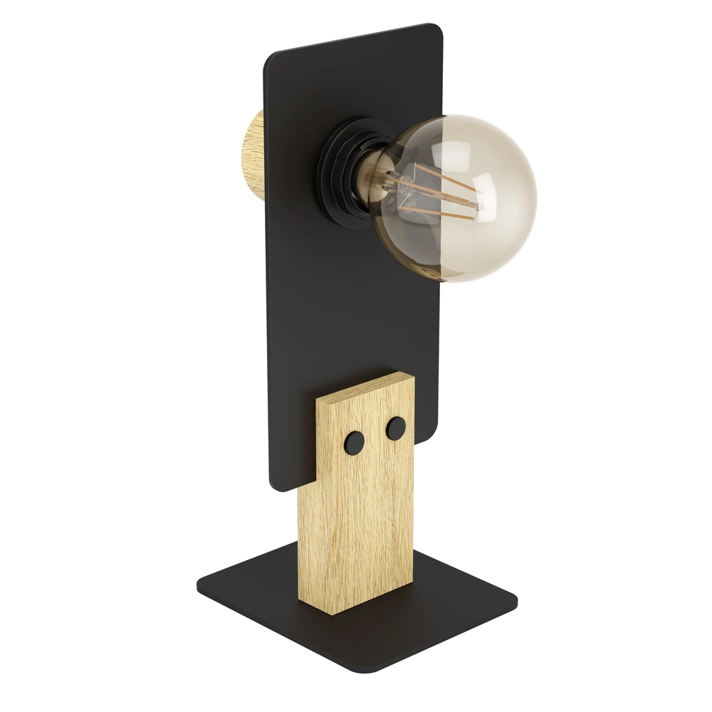 Modern table lamp Bramerton black with wood