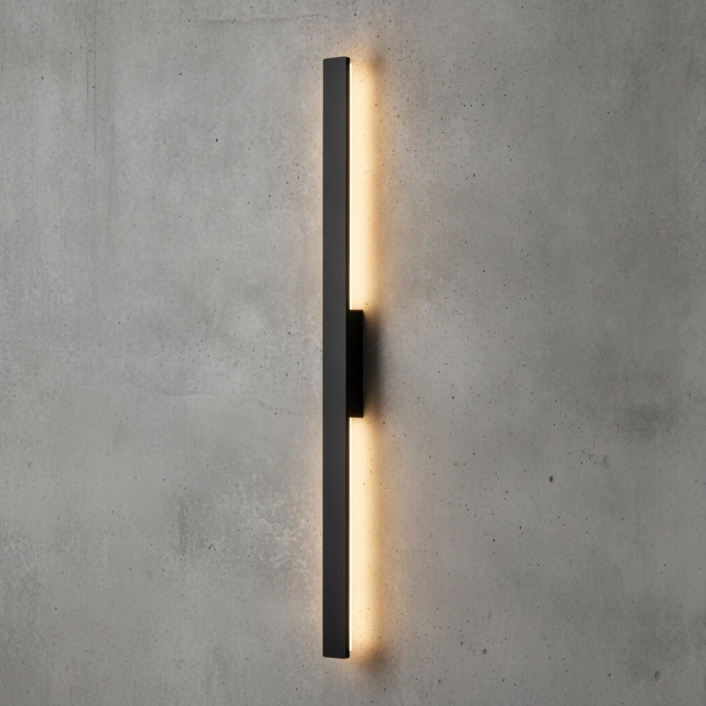 Sleek wall lamp Aneth black 104cm