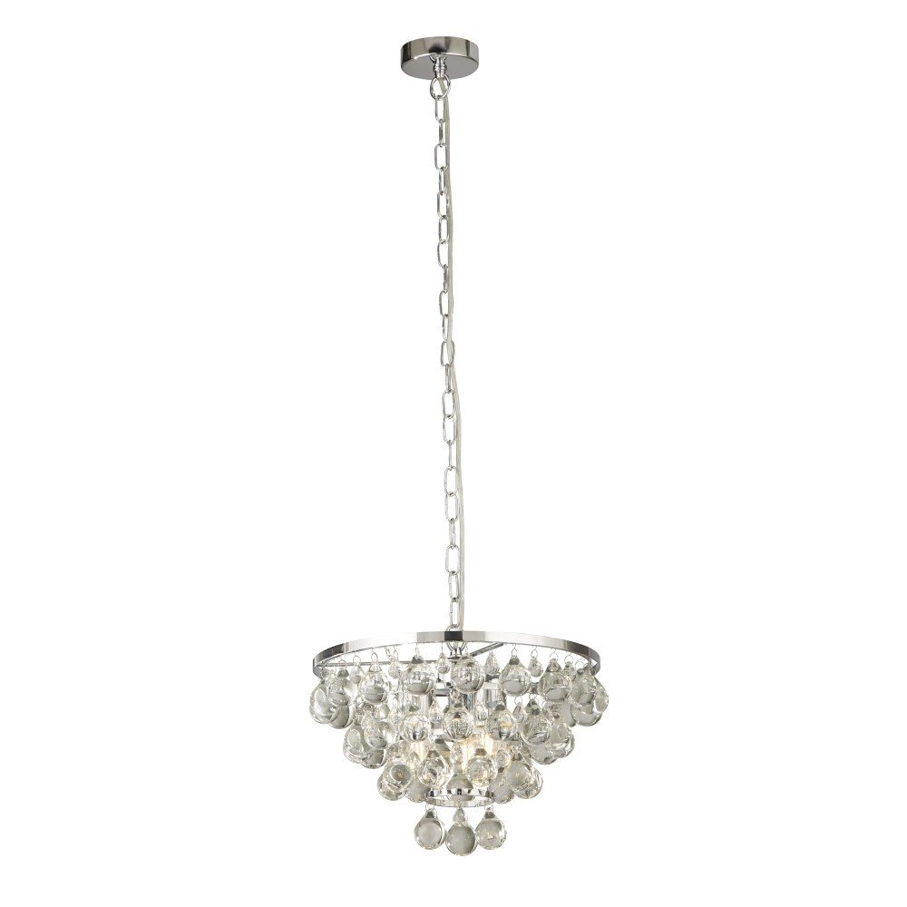Crystal Pendant Lamp Michelle 65cm metal grey Searchlight 5053423159355