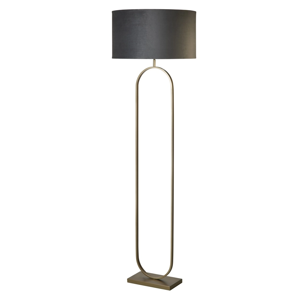 Floor lamp Modish bronze with dark gray shade