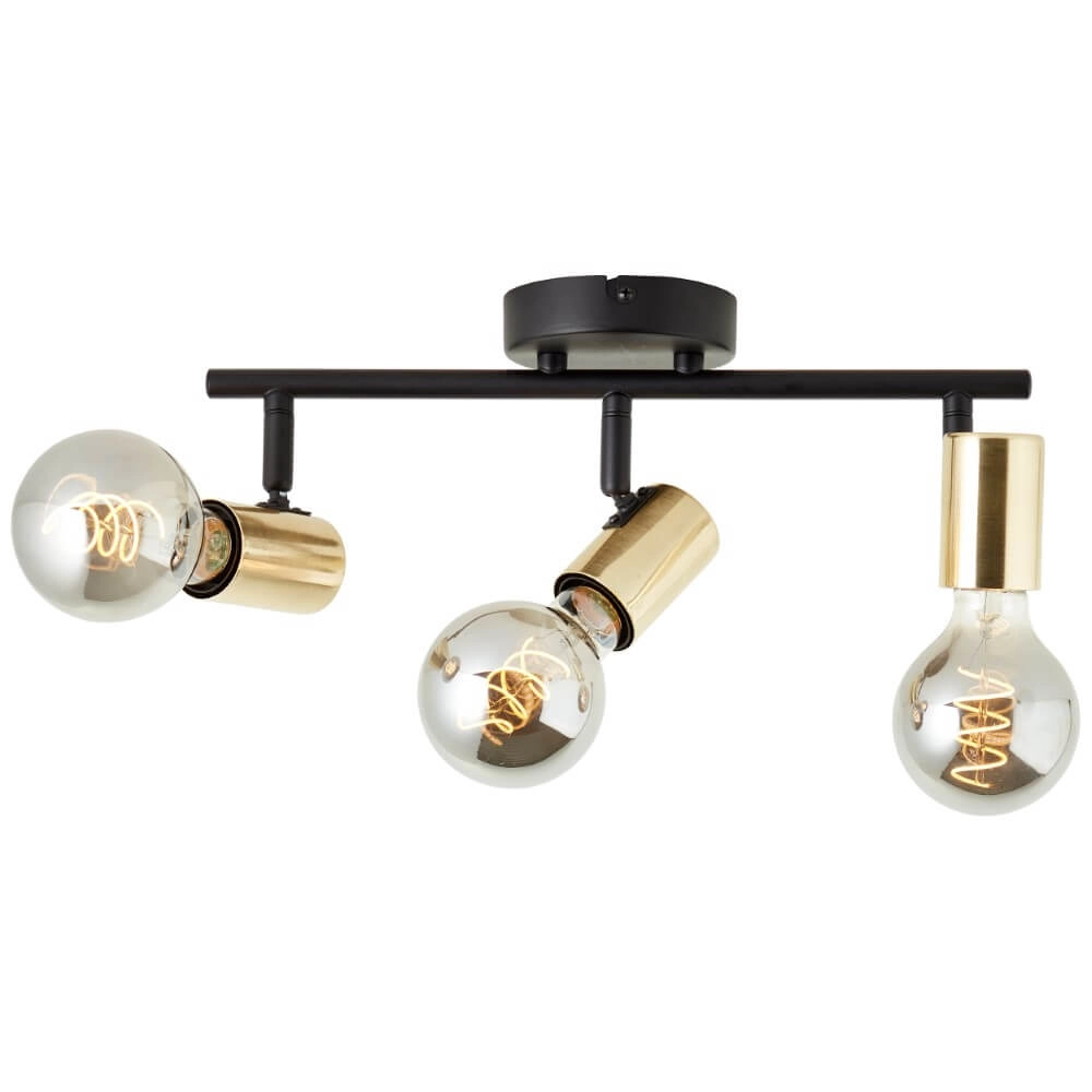 Black with gold ceiling lamp Kerry 3-light Brilliant 4004353409042