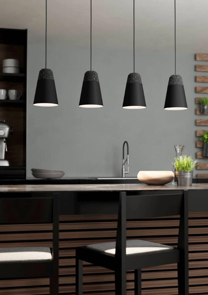 Black 4-light hanging lamp Canterras Eglo 9002759995454