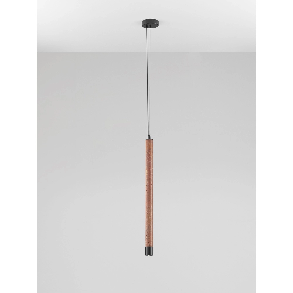 Modern pendant lamp Muse Black with Red Travertine Lyora 5212017495808