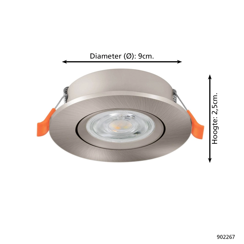 Recessed spotlight Barranco nickel Ø 9cm - 3-step CCT Eglo 9008606359417