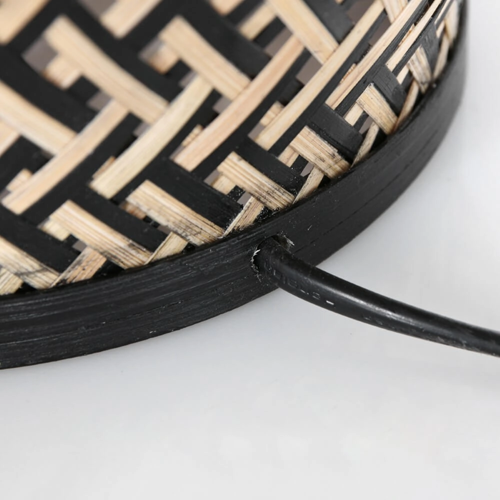 Black bamboo table lamp Maze Ø 30cm Steinhauer 8712746147247