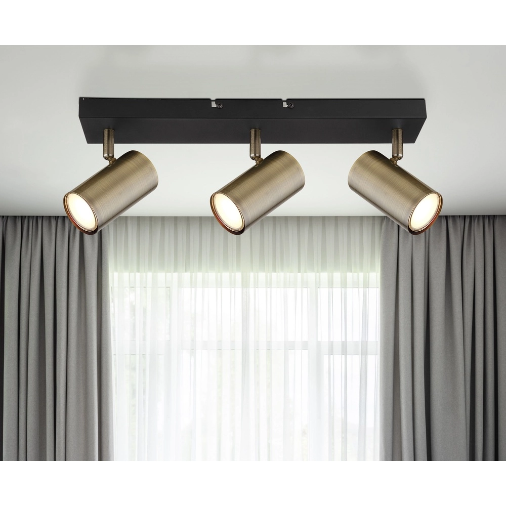 Ceiling lamp 3-lights Robby black with bronze Globo 9007371442980
