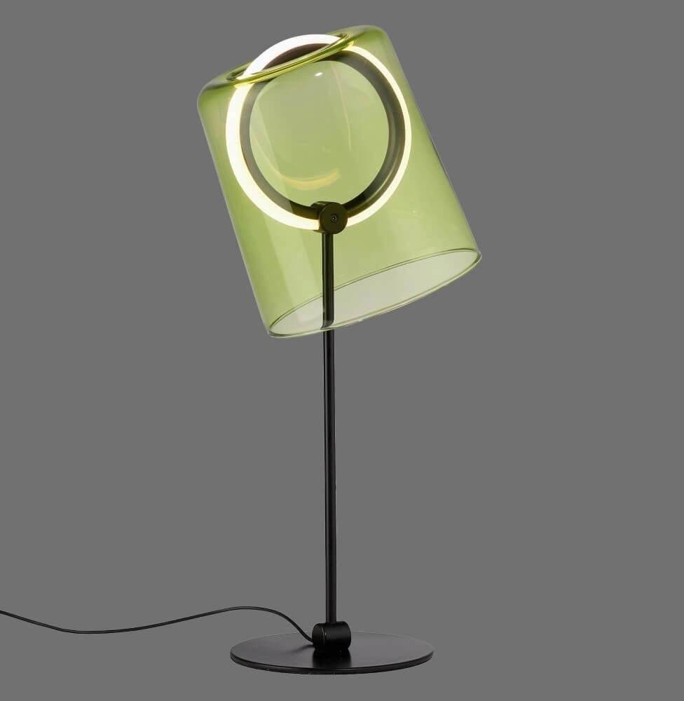 Table lamp Zula Black with green glass Paul Neuhaus 4012248385876