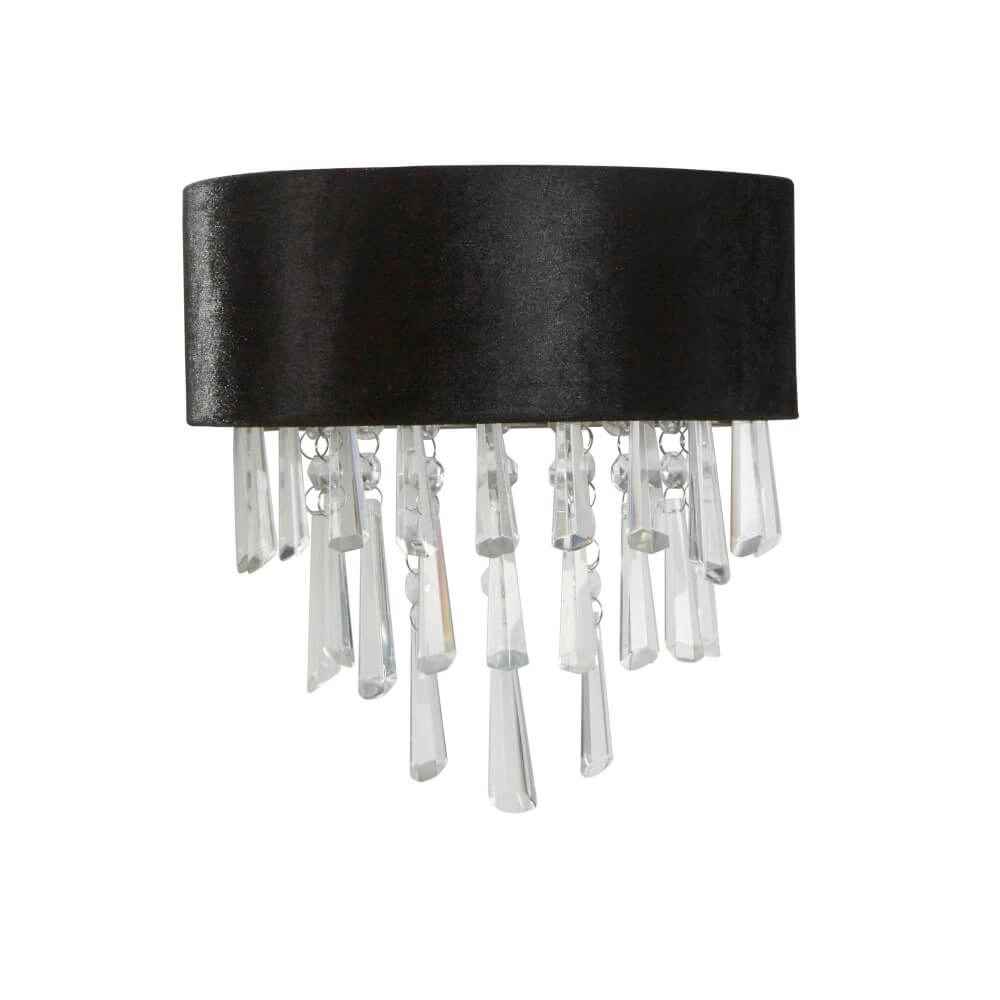 Wall lamp Glamour black with chrome