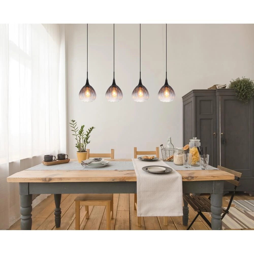 Black pendant lamp Olsen 4-light Globo 9007371459803