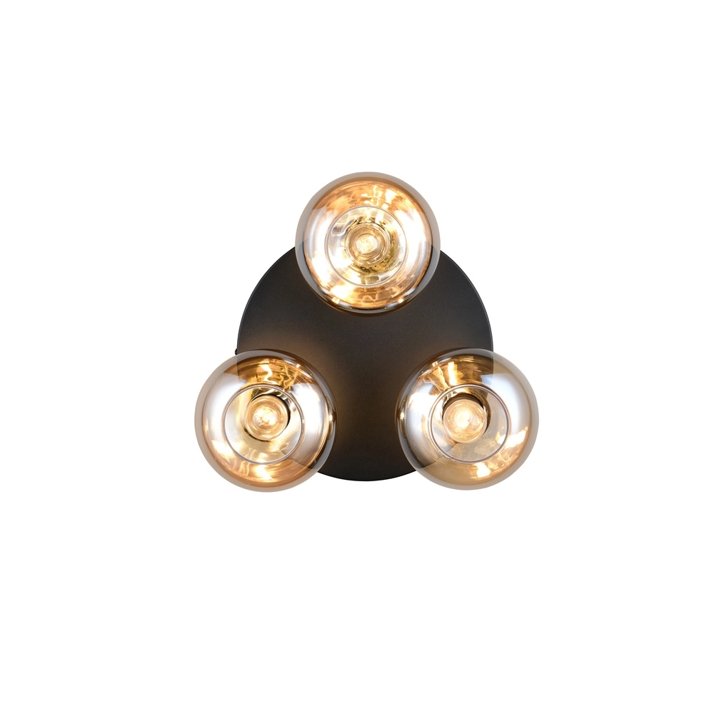 Ceiling lamp Divina black with amber glass Trio 4017807667363