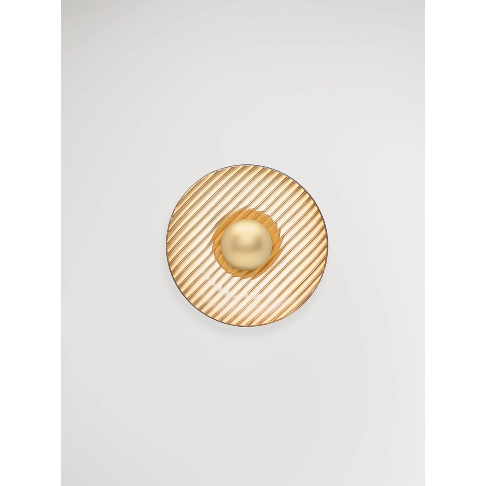 Wall lamp Lavina gold with amber glass Ø 25cm Lyora 5212063501416