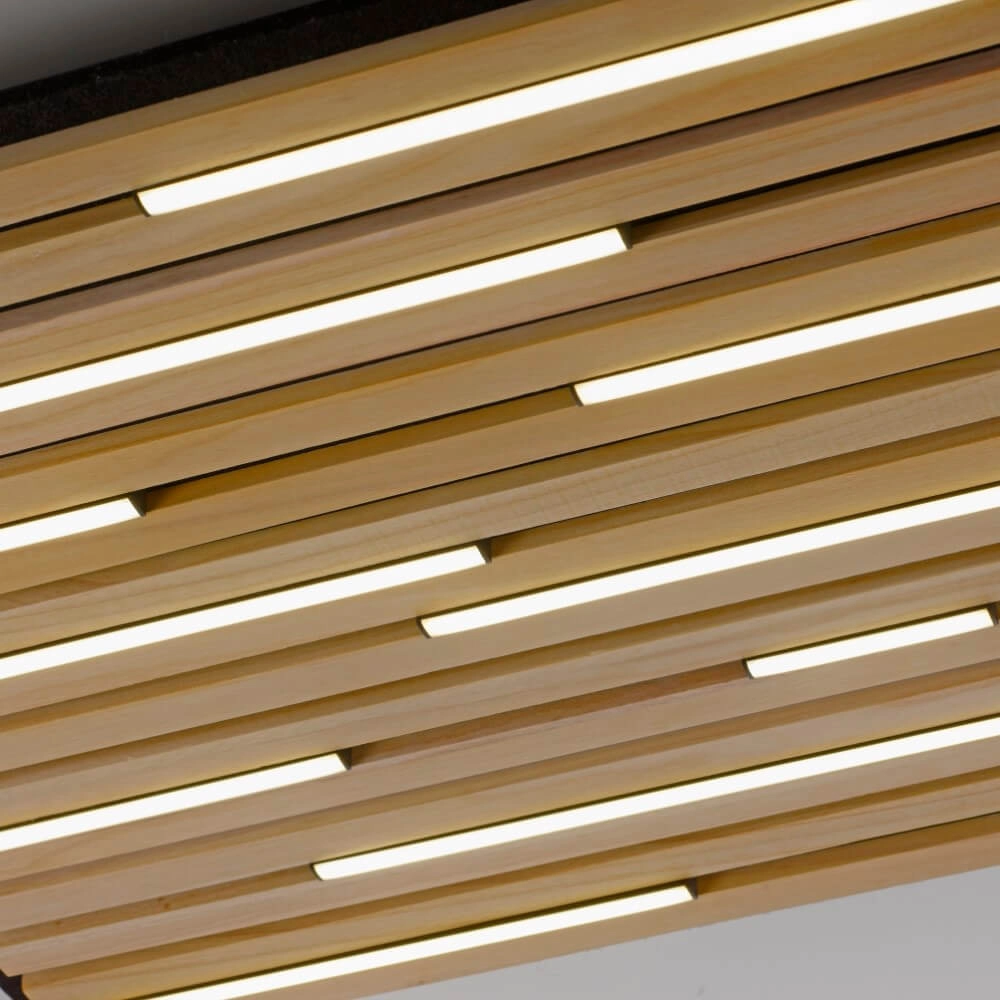Square ceiling lamp Q-Akustik wood Paul Neuhaus 4012248385388