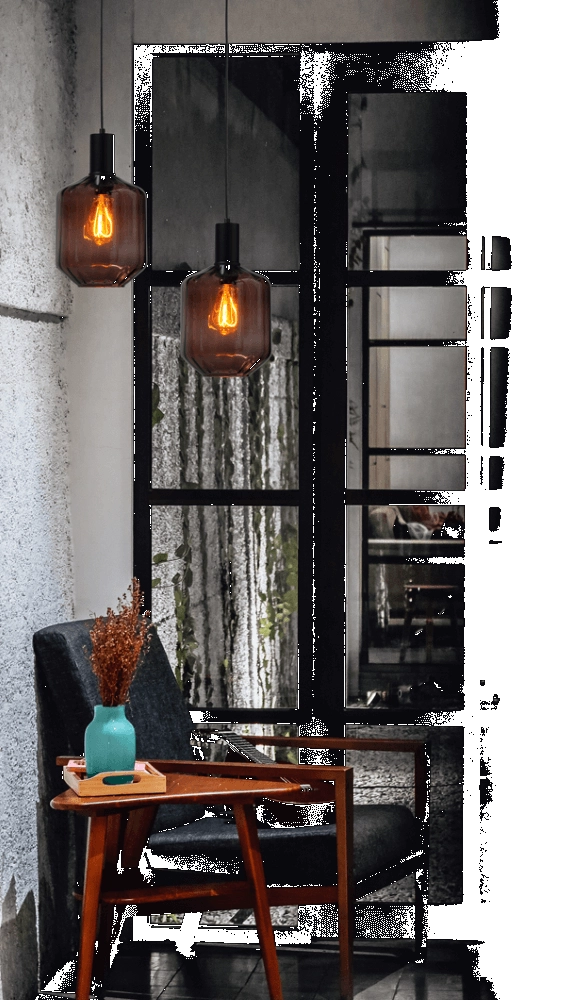 Hanging lamp black Porto with Jagger red glass - Ø 19cm Masterlight 8718121269337