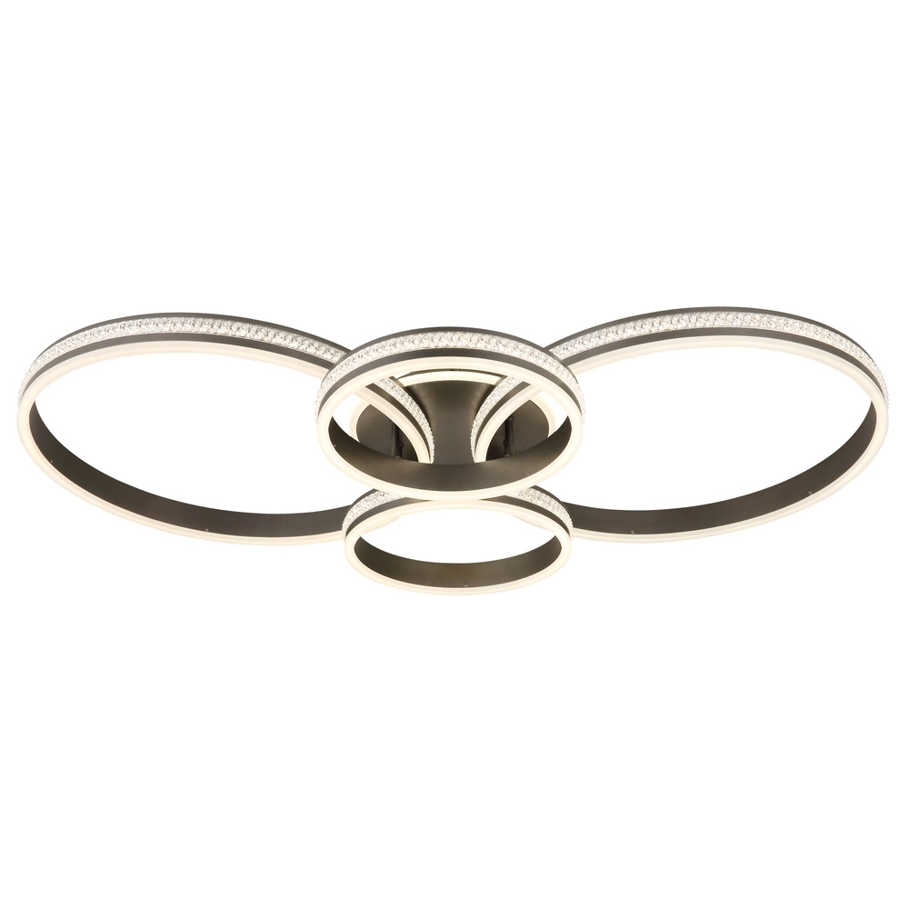 Design ceiling lamp Grouni 4 rings titanium matt