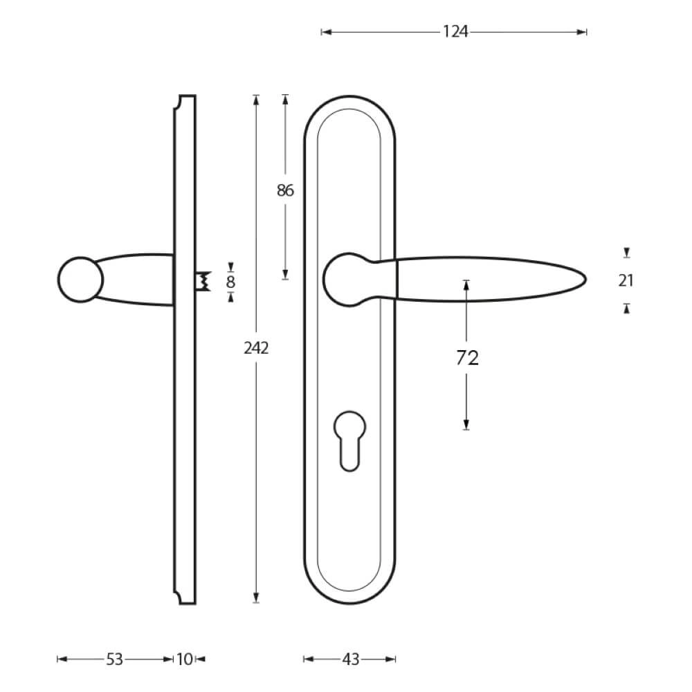 Classic door handle Elen chrome PC 72mm Intersteel 8714186168059