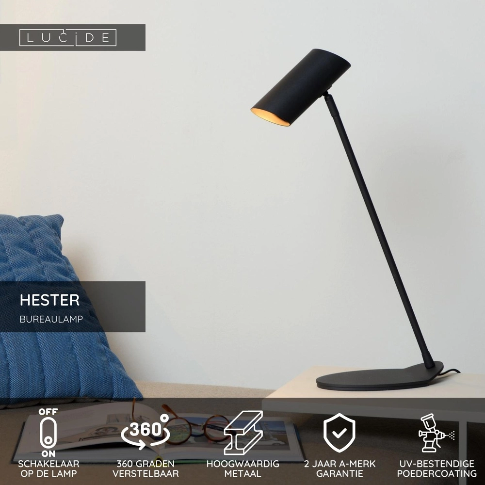 Desk lamp Hester anthracite Lucide 5411212193834