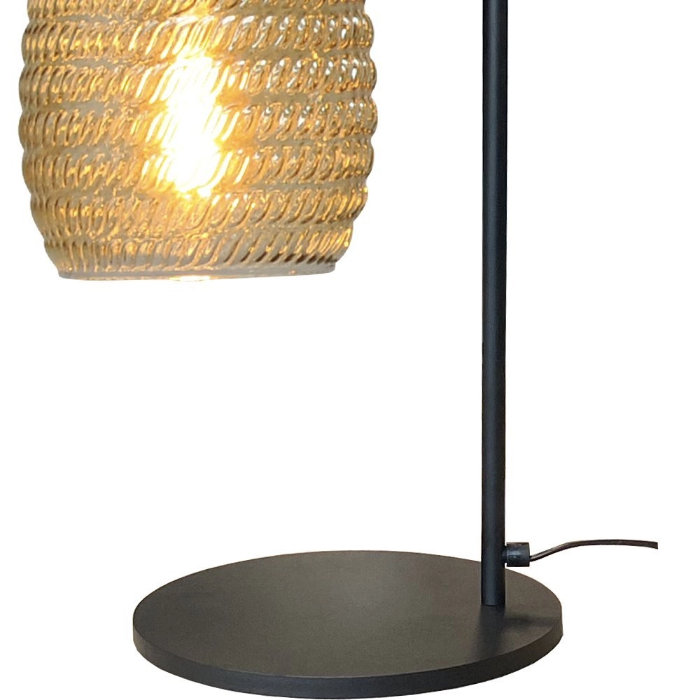 Black table lamp Bounty with ribbed glass Masterlight 8718121251103