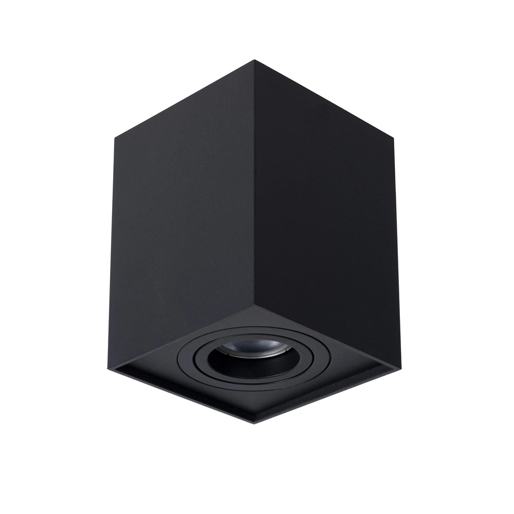 Surface-mounted ceiling spot Tube Square Black