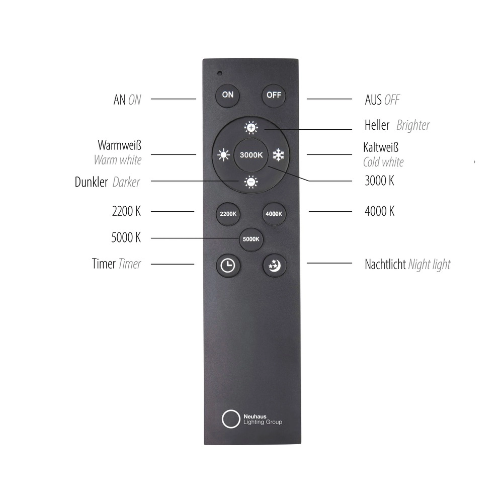 Sleek led ceiling lamp Pure Lines Round Ø 35cm - graphite Paul Neuhaus 4012248395219