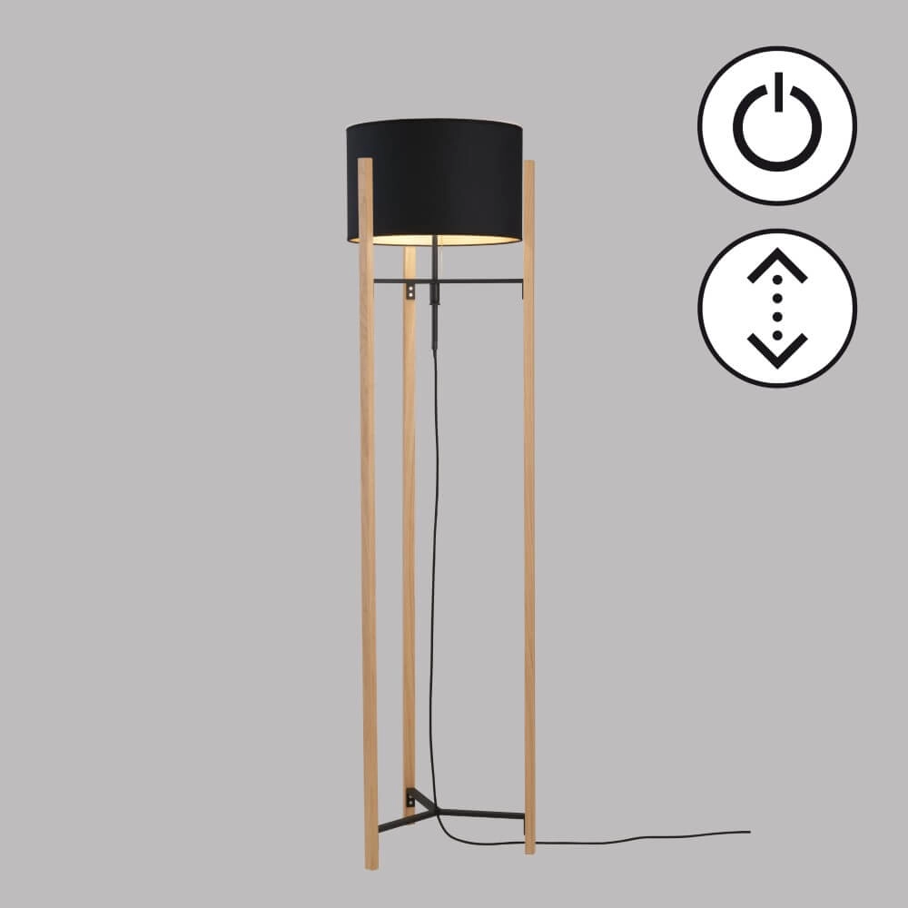 Table lamp Shine-Wood with black hood Fischer & Honsel 4003694405164