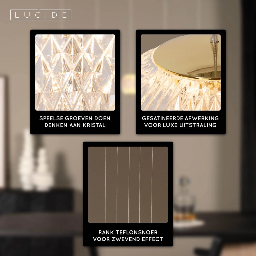 Golden pendant lamp Cintra 5-light Lucide 5411212134400